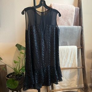 BCBGmaxazria mini black embroidered dress
